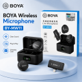BOYA BY-MW11 Wireless Live Microphone with Charging Case / Dual Clip Mic for Vlogging, Interview, Online Teaching & Live Streaming / Plug & Play Portable Audio Mic. 