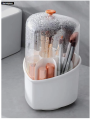 360 Rotation Heart Design Makeup Brush Storage Bucket, Plastic Makeup Organizer, Waterproof  Dustproof Cosmetic Storage Box With Clear Cover, Lip-gloss Holder, Desk Organizer For Countertop Vanity And Bathroom. 
