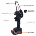 24V Rechargeable MINI Electric Cordless Chainsaw – Imported Branch Tree Wood Cutting Universal 4” Chain Saw - Battery-Powered household – DIY one handed Home garden logging - mini electric chain saw machine. 