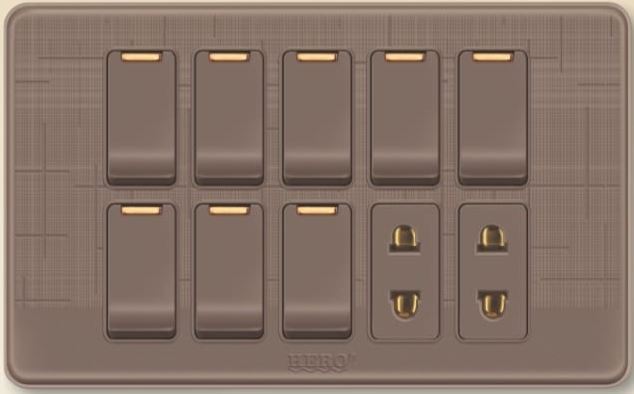 Switch AND socket Electric fitting Board plate coffee color Hero Series for trandy design wall