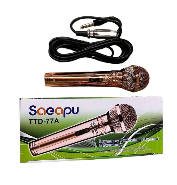 Professional%20Dynamic%20Condenser%20Microphone%20Saeapu%20TTD%2077A%20Wired%20Vocal%20Karaoke%20Mic%20Metal%20Body%20Mesh%20For%20Home%20Use%20Audio%20Recording%20With%203%20Meter%20Cable%20Clear%20Sound%20Speech%20Podcast%20Studio%20PA%20System%20Compatible%20Amplifier%20Speaker%20Durable%20Performance%20Voice%20Quality%20Pro%20-%20Image%202