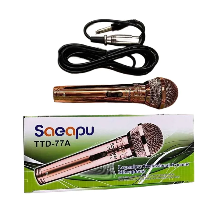 Professional%20Dynamic%20Condenser%20Microphone%20Saeapu%20TTD%2077A%20Wired%20Vocal%20Karaoke%20Mic%20Metal%20Body%20Mesh%20For%20Home%20Use%20Audio%20Recording%20With%203%20Meter%20Cable%20Clear%20Sound%20Speech%20Podcast%20Studio%20PA%20System%20Compatible%20Amplifier%20Speaker%20Durable%20Performance%20Voice%20Quality%20Pro%20-%20Image%202