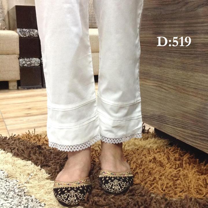 TROUSERS for Ladies-Summer Pure Breeza Cotton Paints-Trousers for Women Girls White & Black D519