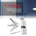 70mm Aluminum Door Lock Cylinder Home Security Anti-Snap 3 Keys Silver Tone-silver. 