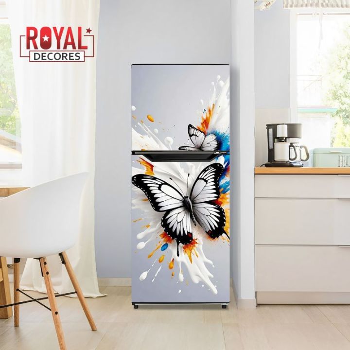 Royal%20White%20Rose%20Fridge%20Stickers%203D%20Self-Adhesive%20Vinyl%20Waterproof%20Door%20Wrap%20-%20Image%204
