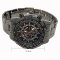 Business Casual Men's Steel Band Watch Geneva Fake Three-eye Six-hand Large Dial Calendar Quartz Watch. 