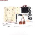 Kid Wooden DIY Assembly Electric Toy Wireless Remote Control Car Assembly Educational Science Experiment Kit. 