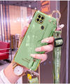 For Realme C21 Back Cover, [Camera Lens Protection] [Lanyard + Wrist Strap Stand Holder] Luxury Ultra Thin Plating Bumper Phone Case Soft TPU Silicone Shockproof Cellphone Cases Protective Cover. 