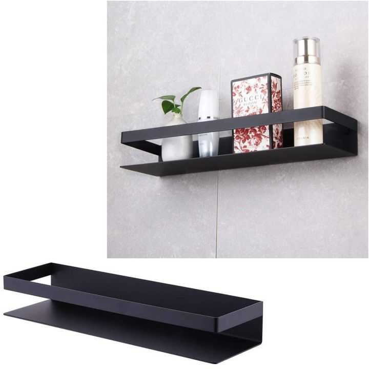 Black Metal Wallmount Washroom Accessories Storage Bathroom Shelf Rack Bathroom Organizer