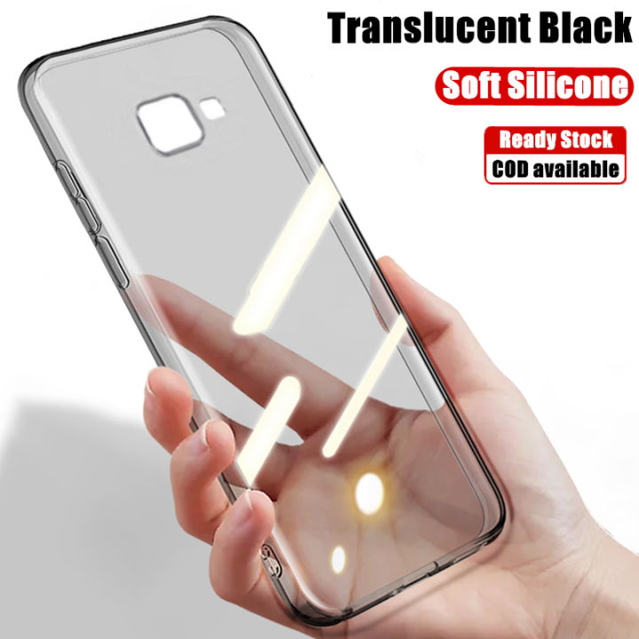 lthmy for Samsung Galaxy A9 Pro 2016 case soft semi-transparent black silicone flexible shockproof cover skin yellowing-resistant crystal clear jelly casing