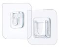 Techmanistan 1 Pair - Self Adhesive Double Layer Wall Hooks, No Drill No Nail Double Sided Adhesive Wall Hooks. 
