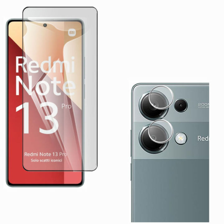Xiaomi Redmi Note 13 Pro 4G Tempered Glass Screen Protector 2.5D Polish Glass + 9H Flexible Camera Glass Lens Protector For redmi note13 pro - Transparent