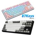 87Pcs/Set Keycap Color Matching Light-proof PBT Mechanical Keyboard Keycap for Cherry Keyboard For pc(JUST Keyboardcaps,Not a Keyboard). 