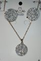 Sparkling Round Gemstone Pendant Necklace & Earrings Set | Premium Women's Jewelry. 