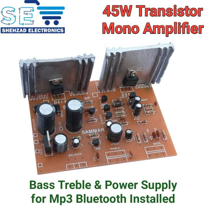 Audio Mono Transistor Amplifier Circuit kit 45 Watts Board