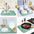Techmanistan Foldable Microfiber Dish Drying Mat 38 x 50 cm, Space-Saving Lightweight Design Dish Drainer Mat. 