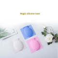 Unique Flower Pot Silicone Vase Magic Rubber Silicone Sticky Flower wall hanging Vase Container Floret Bottle Silicone Self Adhesive wall Mounted Flower Vase NOTE random color will be delivered. 