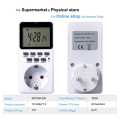 Timer socket big screen programmable digital plug timer Time Switch 12/24 HOURS Digital Timer AL-06 Electronic Digital Mains EU Plug In Timer Switch Socket with US Plug Adapter (White). 