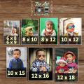 Customized Photo Prints 6x8" to 12x18" Paper Sizes Pack of 1/5 HD Quality Prints On Photo Machine Paper Zee Art. 