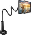 Gooseneck Tablet Holder Stand for Bed: Tryone Adjustable Flexible Arm Tablets Mount Clamp on Table Compatible with iPad Air Mini | Galaxy Tabs | Kindle Fire | Switch or Other 4.7-10.5" Devices(Black). 