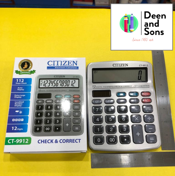 Desktop Calculator CT-9912  Electronic Calculator Check & Correct 12 Digits 112 Steps