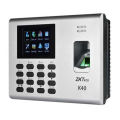 ZKteco k40 Zkteco Fingerprint Time Attendance Access Control Terminal, Fingerprint Capacity 1000 (2000 without SSR ), Built-in battery, Display 2.8-inch TFT Screen, Power Supply DC 12V 1.5A. 