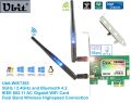 Ubit (WIE7265) WiFi Card AC 1200Mbps Dual Band Bluetooth 4.2 Wireless WiFi PCIe Network Card 5GHz/2.4GHz and 2×Antenna for Desktop/PC Gaming. 