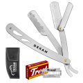 OCBA Shaving Razor Professional Straight Razor Black Multi Blade Barber Razor Safety Razor Ustra. 