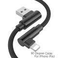 L Shaped Nylon Braided 90 Degree Fast Iphone Charging Cable Usb Data Cable Charger Cable For Iphone 11 / XS MAX / XS / X / 8 / 8plus / 7 / 7plus. 