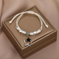 17KM Couple Star Pendant Bracelets for Women Girls Black And White Adjustable Knit Bracelet New Fashion Jewelry Trendy Party. 