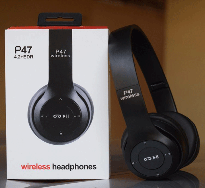 P47 Wireless Bluetooth Headphones ,Cheap Folding Wireless Headphones with Mic  , Low Price Wireless Bluetooth Headphones