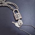 Hot! Original NANA with Nanjing lock necklace non-unlockable matte fog sand male punk R lock vintage necklace couple. 