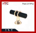 Black Gold Cabinet Pulls, Kitchen Cabinet Knobs T Bar Pull Drawer Knob, Modern Bedroom Furniture Bar Dresser Drawer Single Hole Knobs With Screw. 