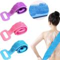 Bath Shower Silicone Body Brush Belt | Soft Exfoliating Back Scrubber | Deep Cleaning Body Brush (Random Color). 