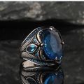 [ New ] Jianjie Sapphire Men's Ring wih Personalized Retro Punk Diamond Ring Direct Sales. 