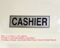 CASHIER Name Plate (7 x 2 inch) Imported Name Plate - Self-Adhesive Aluminum Sign Plate. 