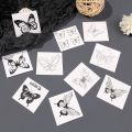 10Pcs/Set Cool Dark Butterfly Waterproof Temporary Tattoo Sticker Women Back Waist Stickers Girl Body Art Realistic Fake Tattoos. 