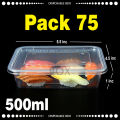 500ml Disposable Food Storage Box, Clear Transparent Plastic, Microwave Plastic Box, Disposable Tiffin Box. 