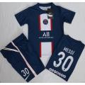 New soccer psg messi jr kids kit jersey with shorts for him. 