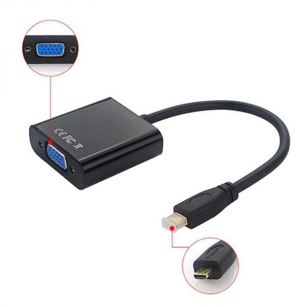 High Speed Cable Micro HDMI To VGA Converter Video For Raspberry Pi 4B Descriptions VGA To Micro HDMI Cable Micro HDMI To VGA Cable HD Display Cable LCD Cable Projector Cable Laptop Projector Cable