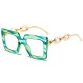 Oversized Square Reading Glasses Women 2022 Trending Metal Chain White Black Glasses Frame Fashion Anti Blue Light Glasses +1.25. 