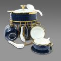 Soup Set 22Pcs 6 Person Serving With Golden Stand. 