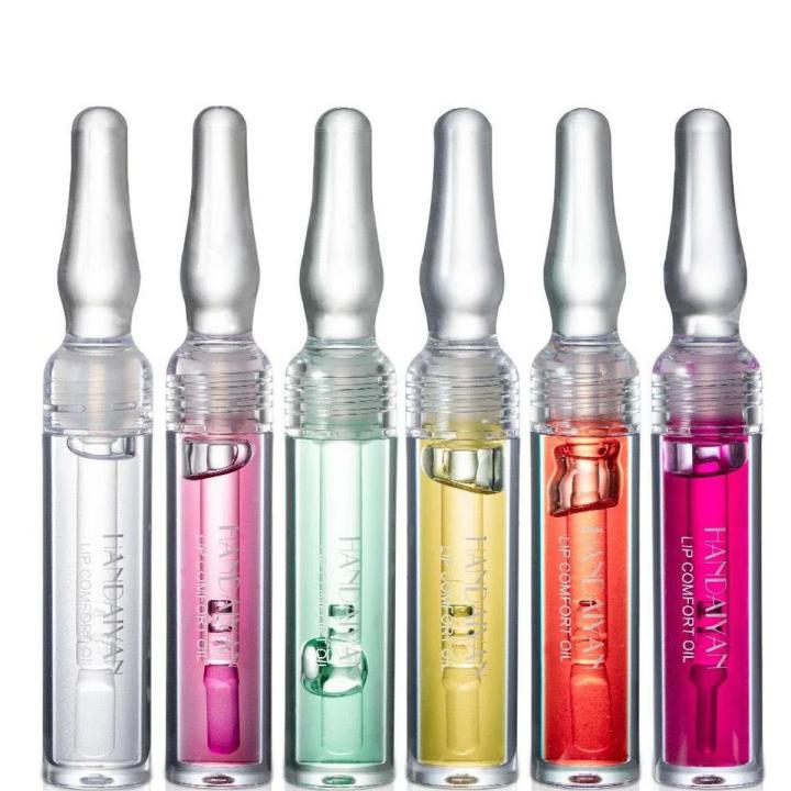 HANDAIYAN Moisturizing Lip Balm Transparent Small Ampoule Lip Gloss 6 Colors Optional Women Cute Makeup