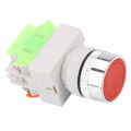Self-Locking Flat Head Red Push Button Switch 22mm Mount LAY37-11BNZS-HT. 