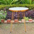 STM 3 Legs Table With Marble Texture Wooden Top Single Piece and 3 pieces Set. 