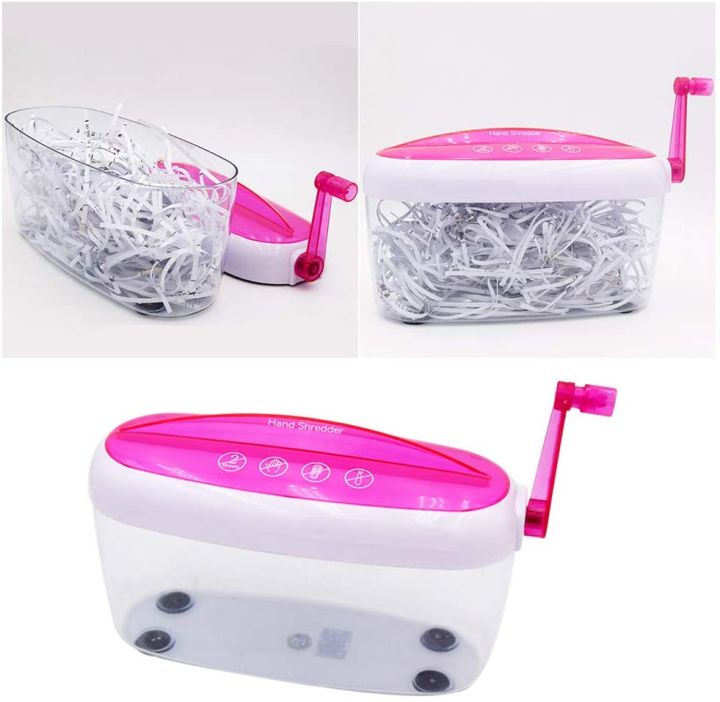 Mini Hand Shredder Paper Quilling Tools Handmade A4 Paper Document Cutting Machine Tool for Office Home School (Rosy)