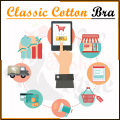 Classic Cotton Bra Brazier for Women Undergarments and Non-wired Brazzer with Chikan Embroidery. 