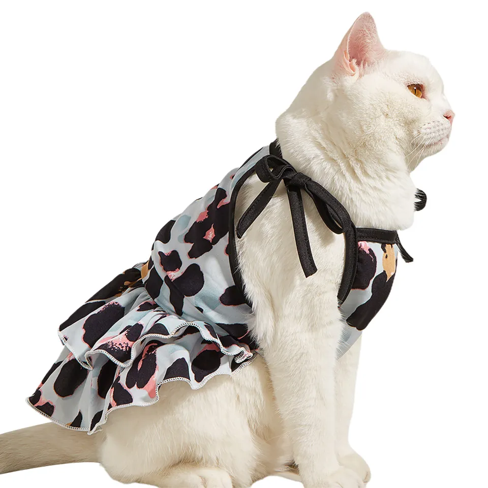 Pet Skirt Breathable Cat Puppy Spring Summer Leopard Print Sling Dress Daraz.pk