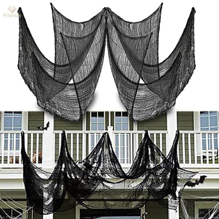 Halloween Black Creepy Cloth, Spooky Halloween Decoration, Home Decor, Gauze 76cmx183cm