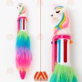 Unicorn Rainbow F_U_R 6 in 1 Ballpoint Pen for School Supplies Students Children Multi-Color Unicorn 6 Color Writing In 1 Pen. 